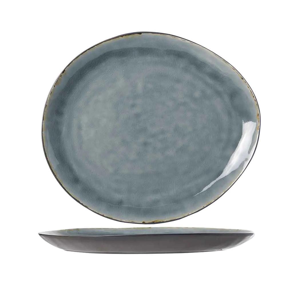 cosy & trendy laguna blue grey bord ovaal 32,5x28,5cm